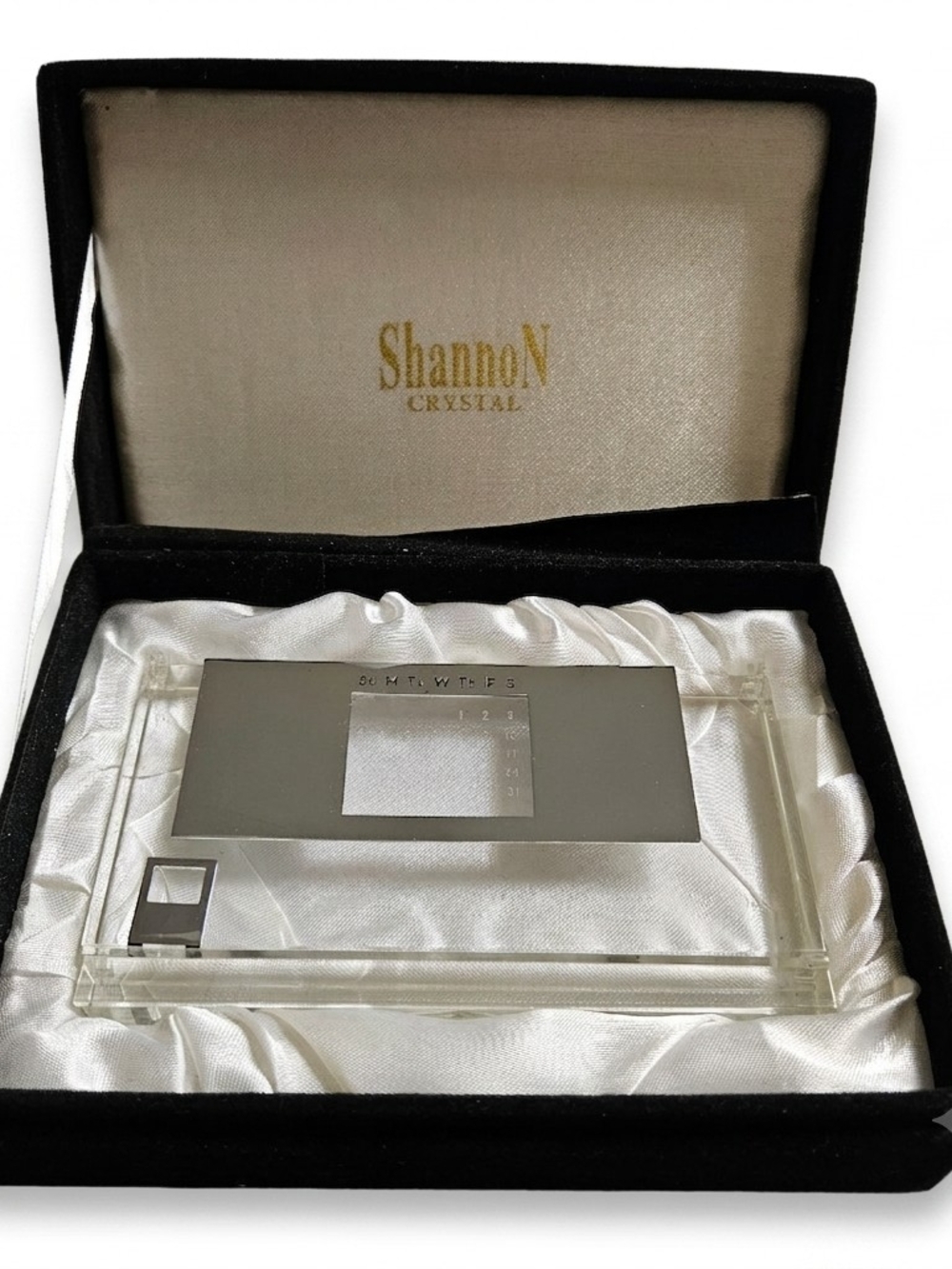 Vintage Shannon Crystal Perpetual Desk Calendar Boxed